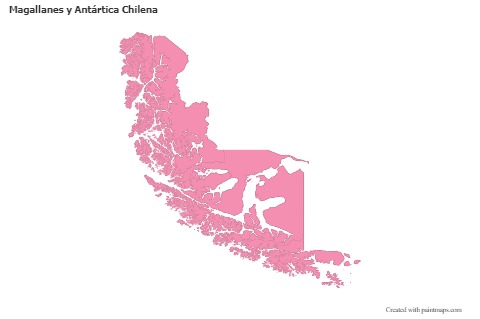 Mapas de muestra para Magallanes y Antártica Chilena (rosa,contorno)