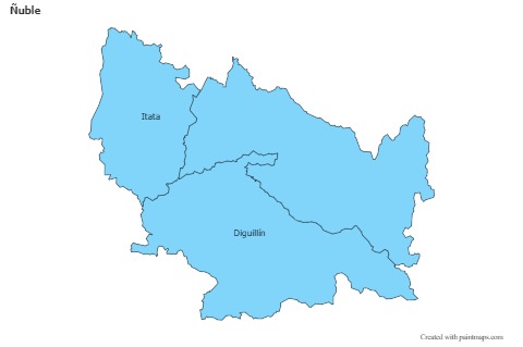 Contoh Peta untuk Ñuble (biru)