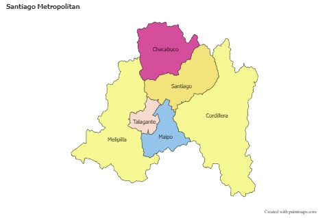 Contoh Peta untuk Santiago Metropolitan (berwarna)