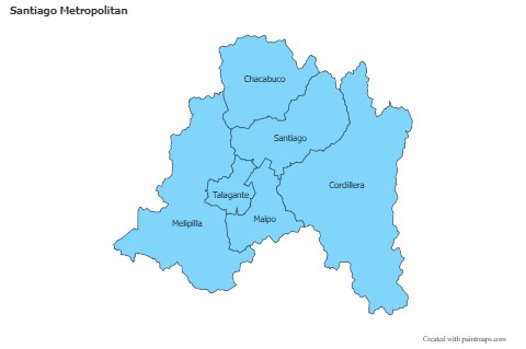 Contoh Peta untuk Santiago Metropolitan (biru)