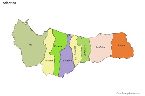 Sample Maps for Atlántida (colored)