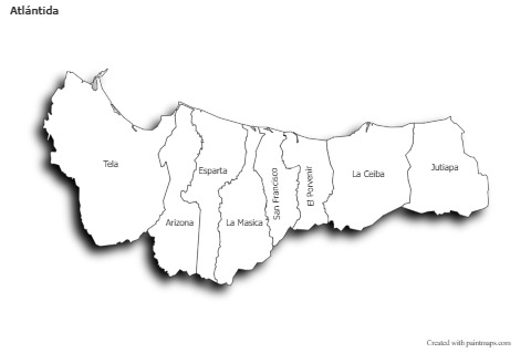 Sample Maps for Atlántida (black-white,shadowy)