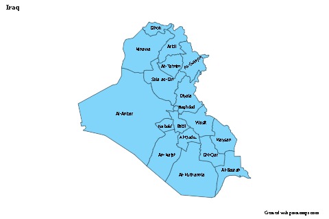 Irak için Örnek Haritalar (mavi)