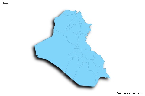Irak için Örnek Haritalar (mavi,anahat,gölgeli)