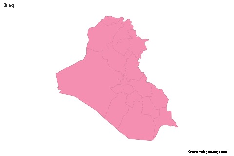 Irak için Örnek Haritalar (pembe,anahat)