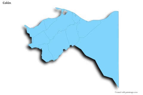Mapas de muestra para Colón (azul,contorno,sombrío)