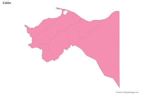 Mapas de muestra para Colón (rosa,contorno)