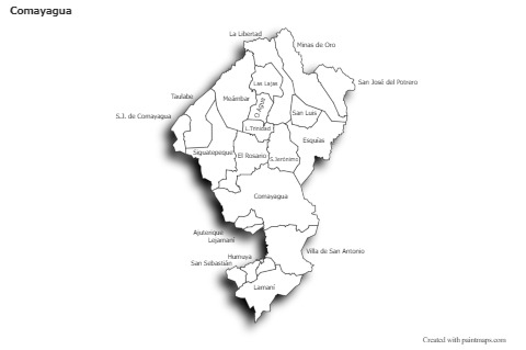 Comayagua için Örnek Haritalar (siyah-beyaz,gölgeli)