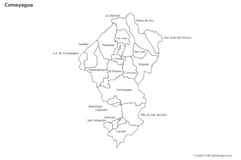 Comayagua için Örnek Haritalar (siyah-beyaz)