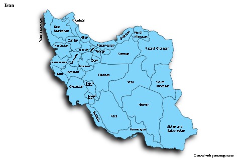 Sample Maps for Iran (blue,shadowy)