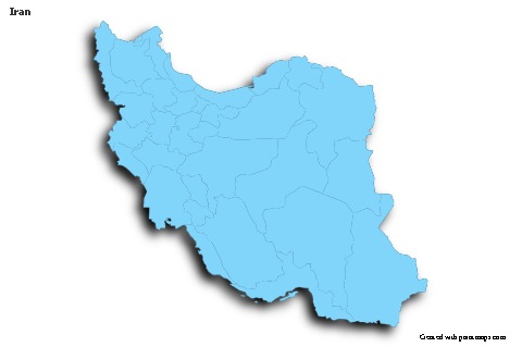 Sample Maps for Iran (blue,outline,shadowy)