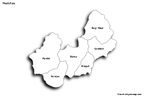 Sample Maps for Nuristan (black-white,shadowy)