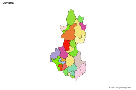 Mapas de muestra para Lempira (coloreado)