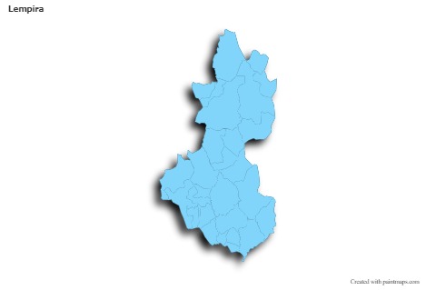 Mapas de muestra para Lempira (azul,contorno,sombrío)