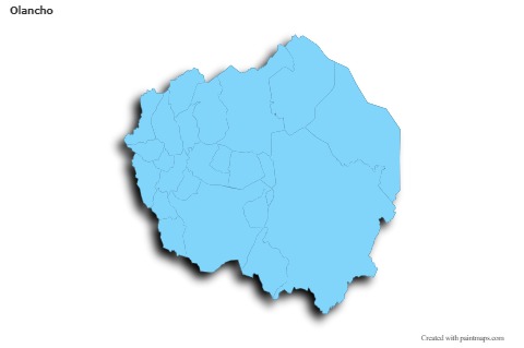 Sample Maps for Olancho (blue,outline,shadowy)