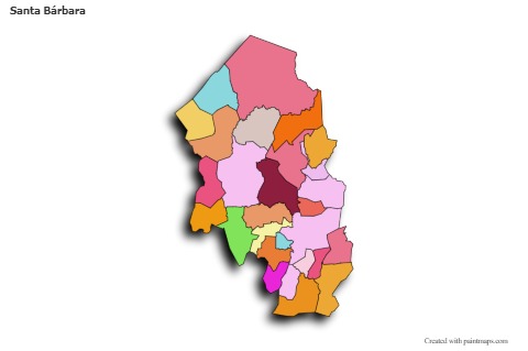 Sample Maps for Santa Bárbara (colored,shadowy)