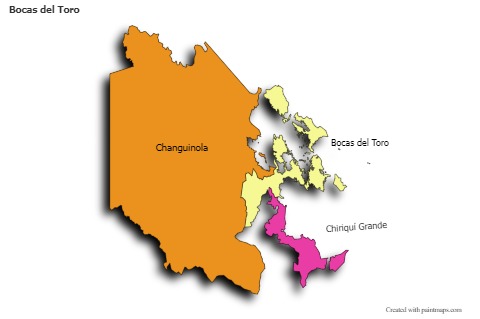 Sample Maps for Bocas del Toro (colored,shadowy)