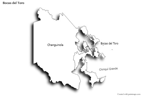 Sample Maps for Bocas del Toro (black-white,shadowy)
