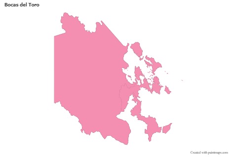 Sample Maps for Bocas del Toro (pink,outline)