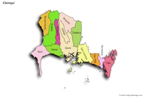 Sample Maps for Chiriquí (colored,shadowy)