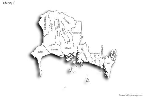 Sample Maps for Chiriquí (black-white,shadowy)