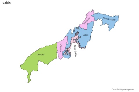 Mapas de muestra para Colón (coloreado)