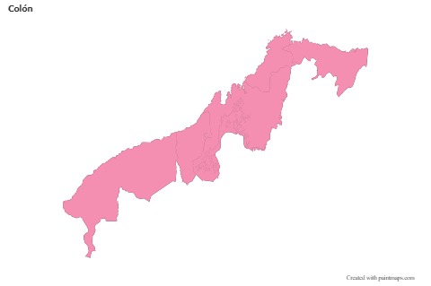 Mapas de muestra para Colón (rosa,contorno)