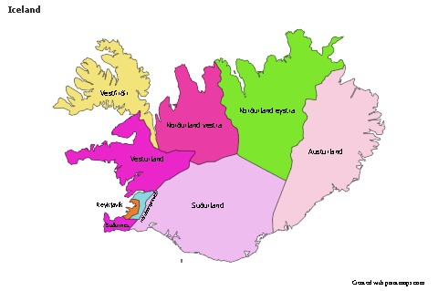Contoh Peta untuk Islandia (berwarna)