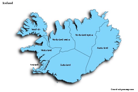 Contoh Peta untuk Islandia (biru,bayangan)
