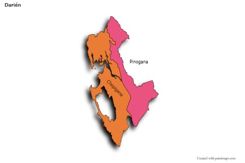 Contoh Peta untuk Darién (berwarna,bayangan)