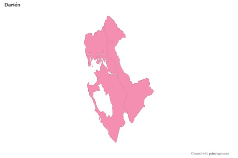 Contoh Peta untuk Darién (merah jambu,garis besar)