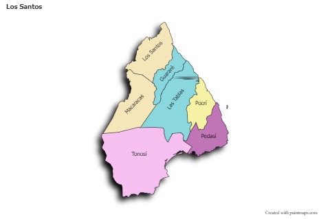 Exemplos de mapas para Los Santos (colorido,sombreado)