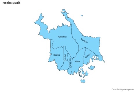 Sample Maps for Ngöbe Buglé (blue)