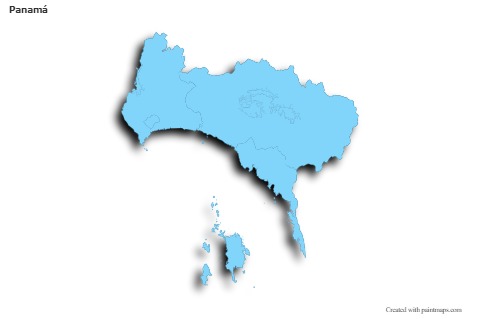 Sample Maps for Panamá (blue,outline,shadowy)