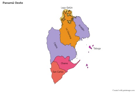 Sample Maps for Panamá Oeste (colored)