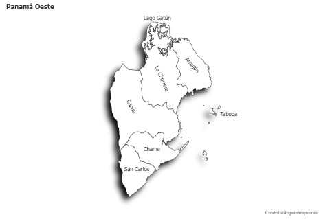 Sample Maps for Panamá Oeste (black-white,shadowy)