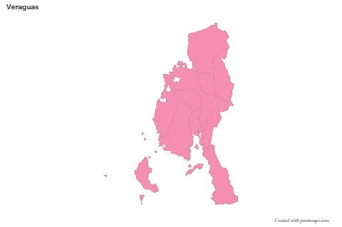 Contoh Peta untuk Veraguas (merah jambu,garis besar)