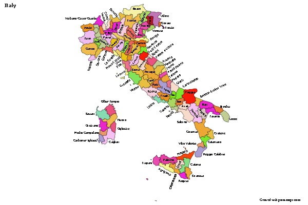 Sample Maps for Italy (colored)