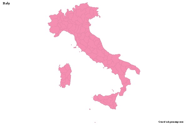 Sample Maps for Italy (pink,outline)