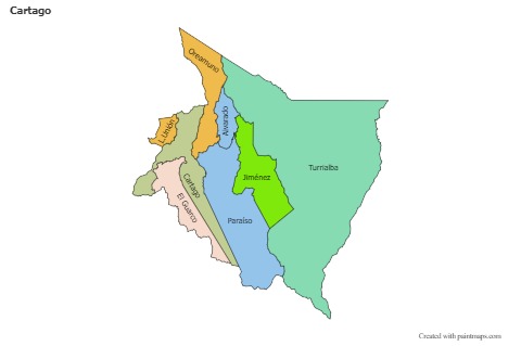 Sample Maps for Cartago (colored)