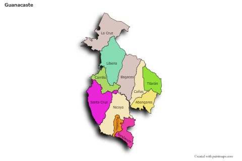Sample Maps for Guanacaste (colored,shadowy)