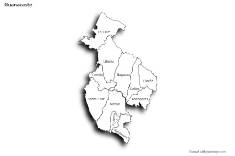 Sample Maps for Guanacaste (black-white,shadowy)