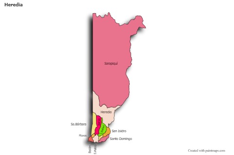Sample Maps for Heredia (colored,shadowy)