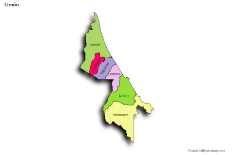 Contoh Peta untuk Limón (berwarna,bayangan)