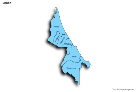 Contoh Peta untuk Limón (biru,bayangan)