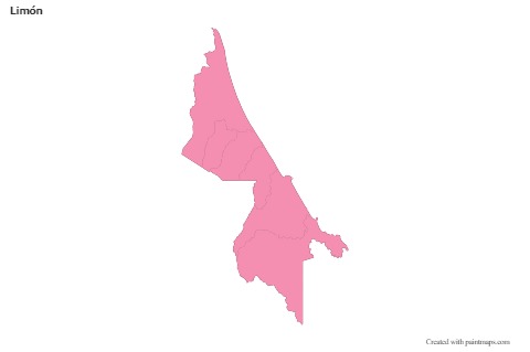 Contoh Peta untuk Limón (merah jambu,garis besar)