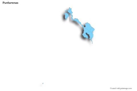 Sample Maps for Puntarenas (blue,outline,shadowy)