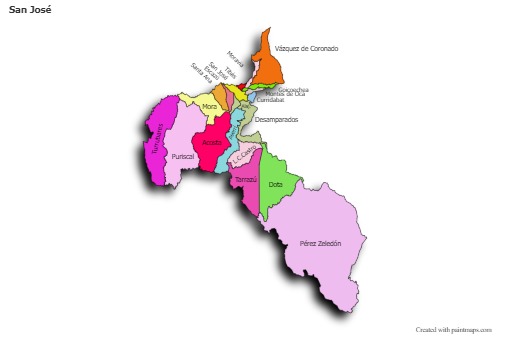 Mapas de muestra para San José (coloreado,sombrío)
