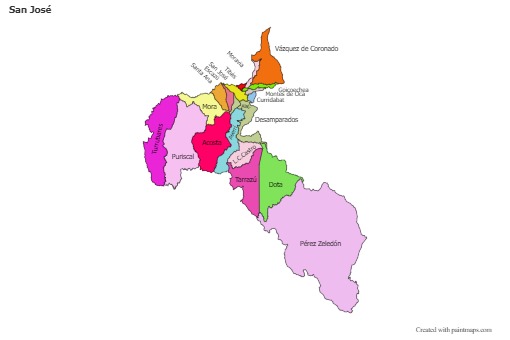 Mapas de muestra para San José (coloreado)