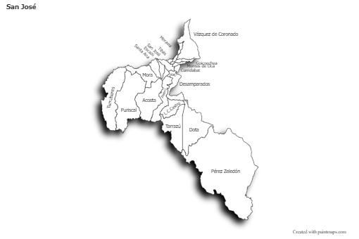 Mapas de muestra para San José (blanco-negro,sombrío)